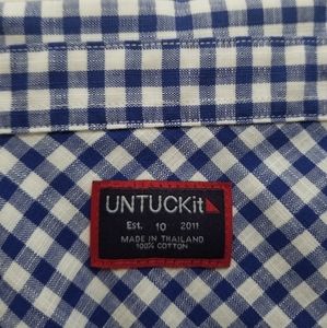 UNTUCKit Navy Gingham Shirt sz10